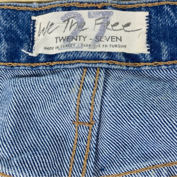 FREE PEOPLE WE THE FREE Jeans Women Distressed Size 27 Button Fly Raw Bohemian - Picture 2 of 16